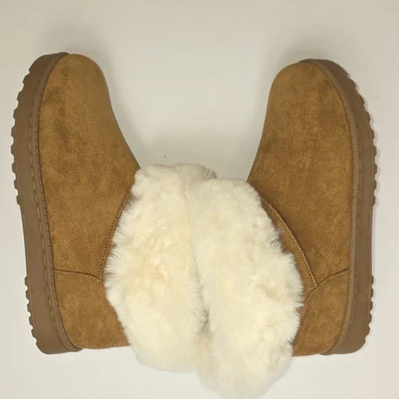 White Mountain Women's Faux Fur Lined Suede Ankle Booties Size 10 - Picture 10 of 14